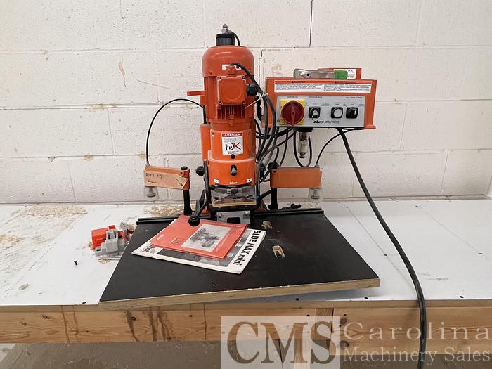 Used Small Millwork Shop Drill Press, Blum Press, Sander, Boring Machines, Pallet Racking