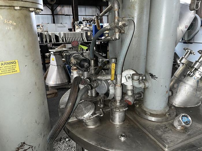 Used 100 GALLON ROSS TRIPLE MOTION MIXER - MODEL PVM-100 - S/S - VACUUM - 2 MIX CANS