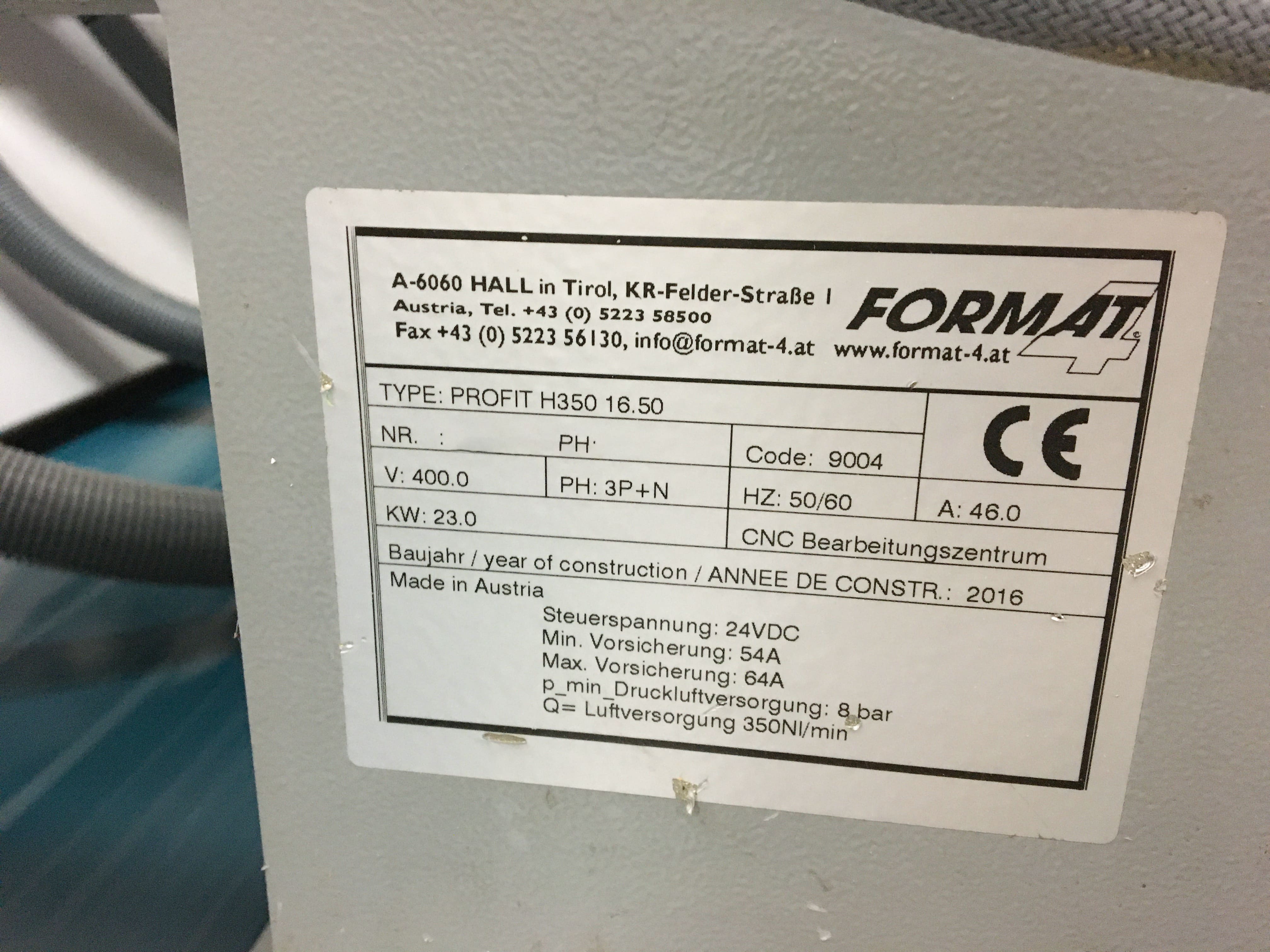 Used Format 4 Profit H 350 - CNC Machining Center - 2016