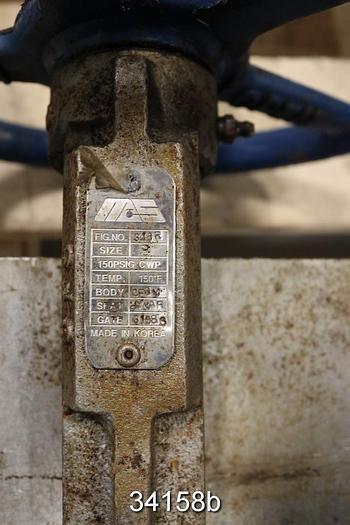 Used Mas 8" Hand Operated Knife Gate Valve #34158