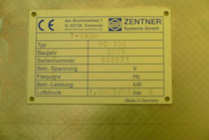 Used 2008 Zentner Systems GmbH  T-WASH
