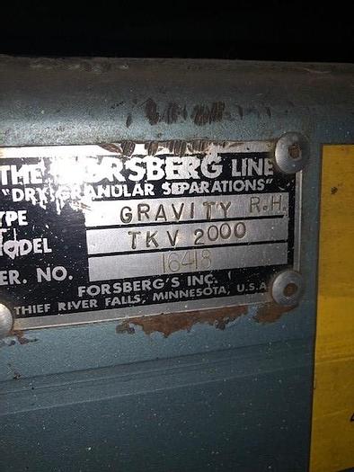 Used Forsberg Line Gravity Table TKV 2000