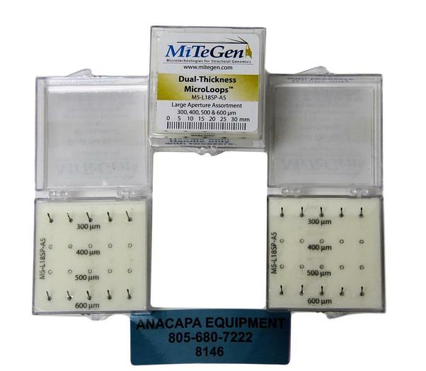 Used MiTeGen M5-L18SP-A5, Dual-Thickness MicroLoops 300 & 600µM Apertures Lot (8146)W