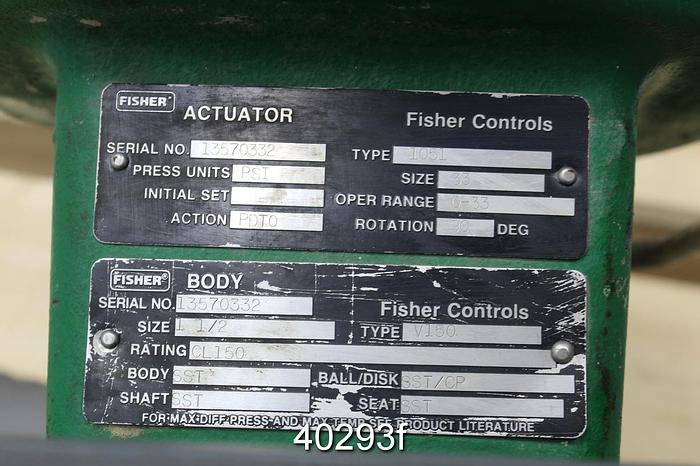 Used Fisher 1.5" Vee Ball Control Valve #40293