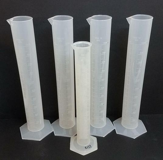 Used Nalgene Graduated Cylinders 1000mL 500mL LOT of 5 (4896)