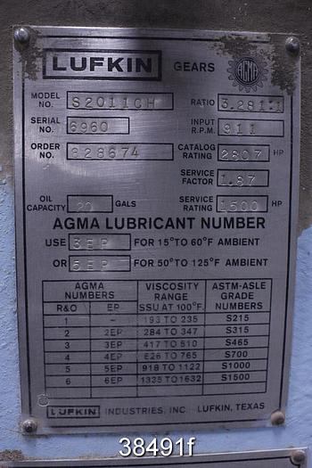 Refurbished Lufkin S2011CH Gear Box with ITT Standard Shell and Tube Heat Exchanger, 3.281/1 Ratio #38491