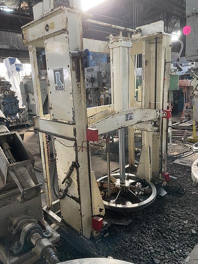 Used 100 GALLON ROSS TRIPLE MOTION MIXER - MODEL PVM-100 - S/S - VACUUM - 2 JACKETED MIX CANS - WITH DISCHARGE RAM