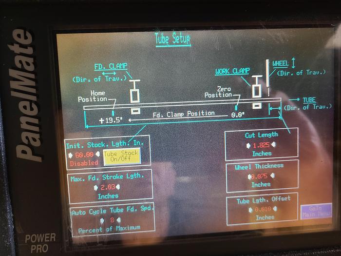 Used Everite Electrochemical Automatic Tube Cutoff Saw Machine Model TC SR7