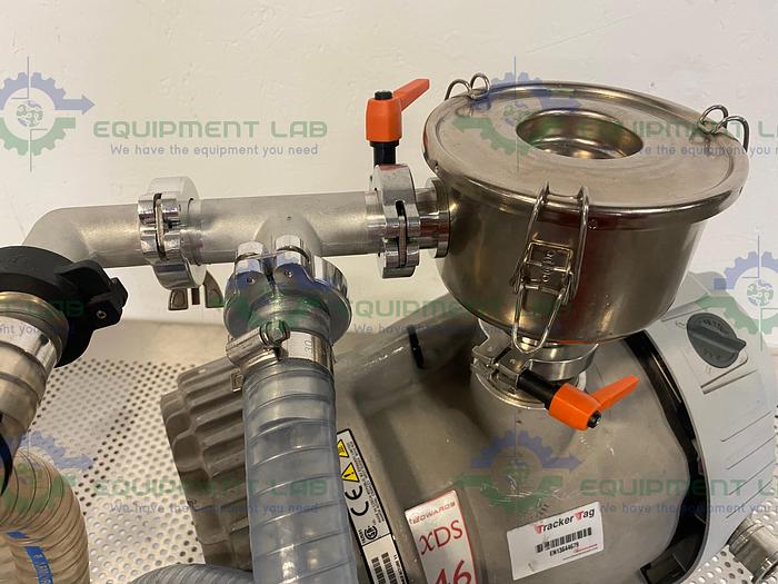Used Edwards XDS46i Dry Scroll Vacuum Pump 23.5 CFM w/ Inlet Trap Filter & Hoses