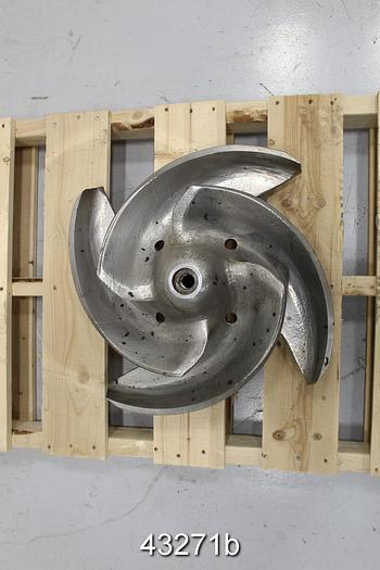 Used Goulds 3175 10x12x22 21.25" Diameter Stainless Steel 4-Vane Impeller #43271