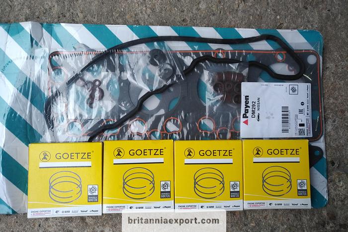 Goetze Piston Rings & Head Gasket set for Nissan SD22 engine.