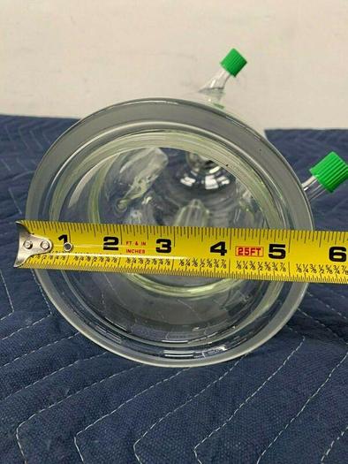 Used Chemglass GL-14 1000mL Jacketed Bench-top Reaction Vessel w/ 5.5" Sanitary Fit