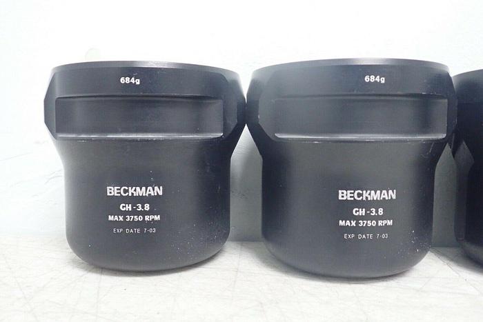 Used Lot of 4 Beckman GH 3.8 Centrifuge Swing Buckets with 4 Inserts