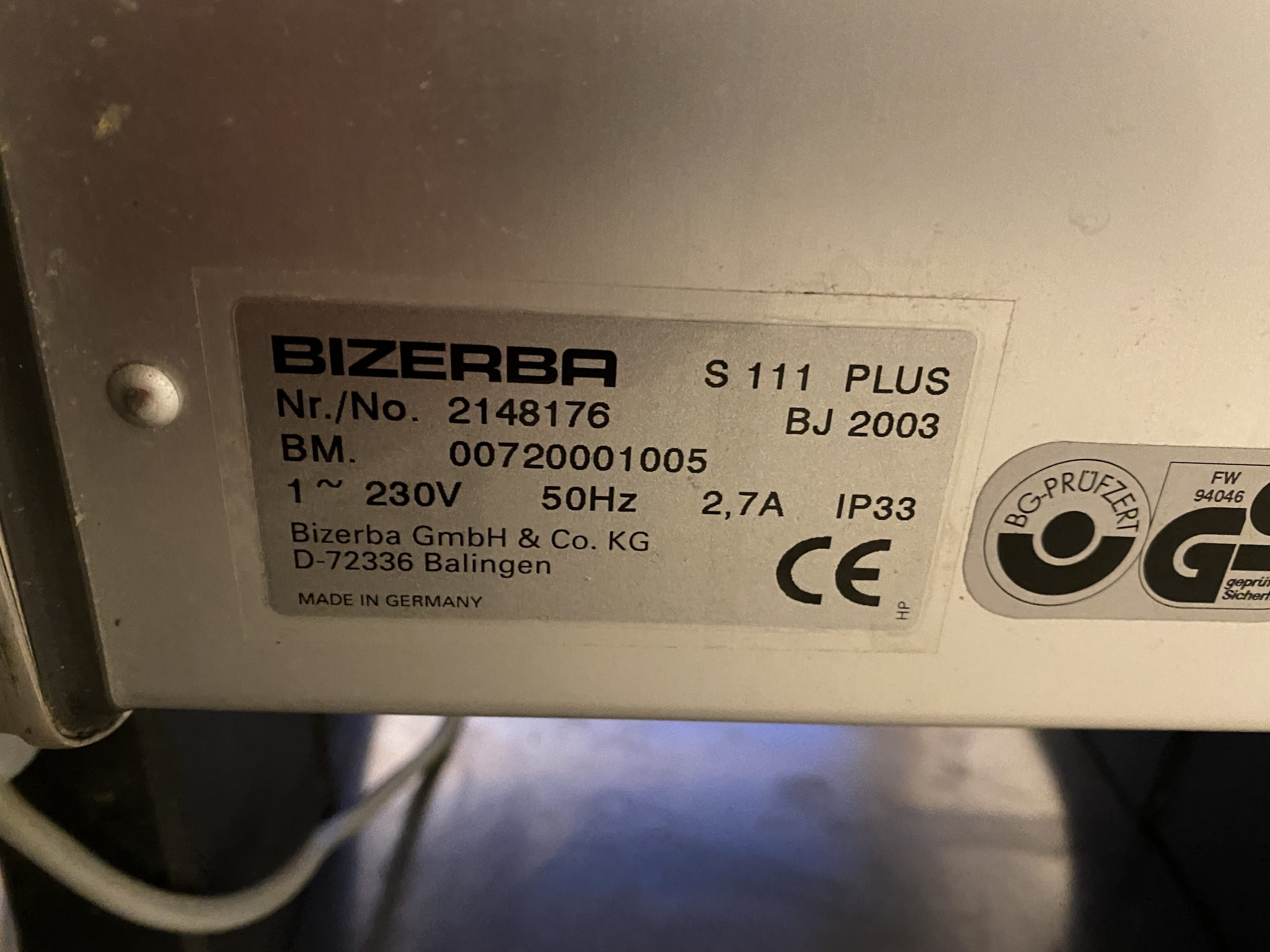 Begagnad #1250 Mörare/Strimlare Bizerba S111 -2003