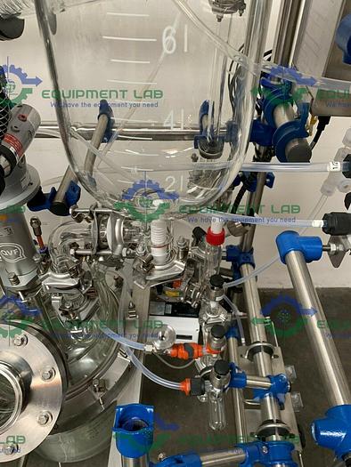 Used De Dietrich Distillation Skid w/ 16 Liter Jacketed Glass Reactor & Mixer