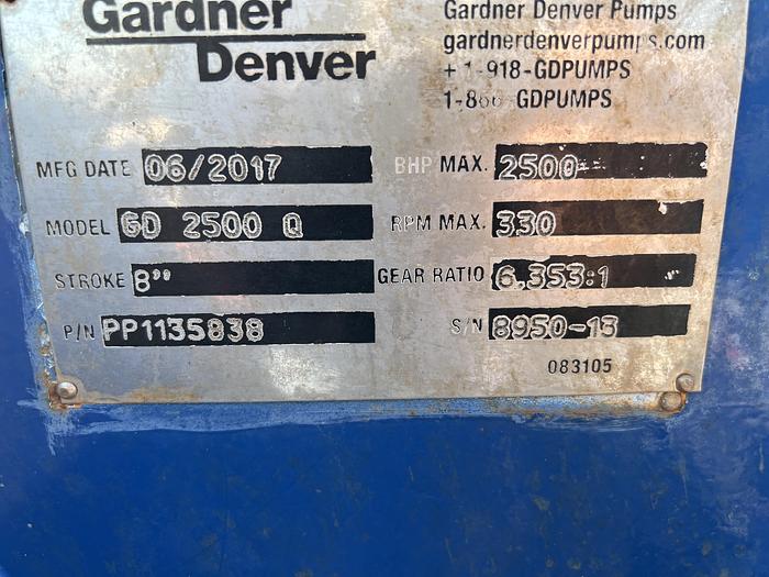 Used Gardner Denver 2500Q Quintuplex Frac Pump #00240
