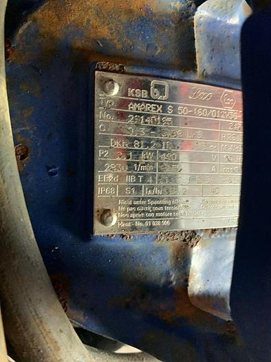 Used KSB AMAREX S 50-160 , POLLUTION WATER PUMP , TESTED / CHECKED BY TECHNICIAN