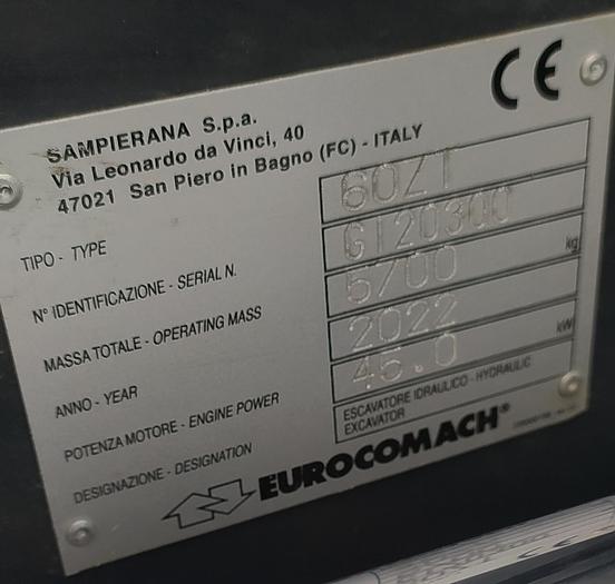 2022 Eurocomach 60 ZT cingoli in gomma