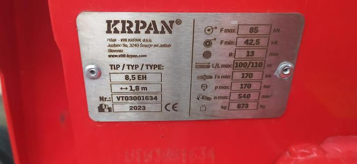 Verricello Forestale idraulico Krpan 8,5 EH 2023