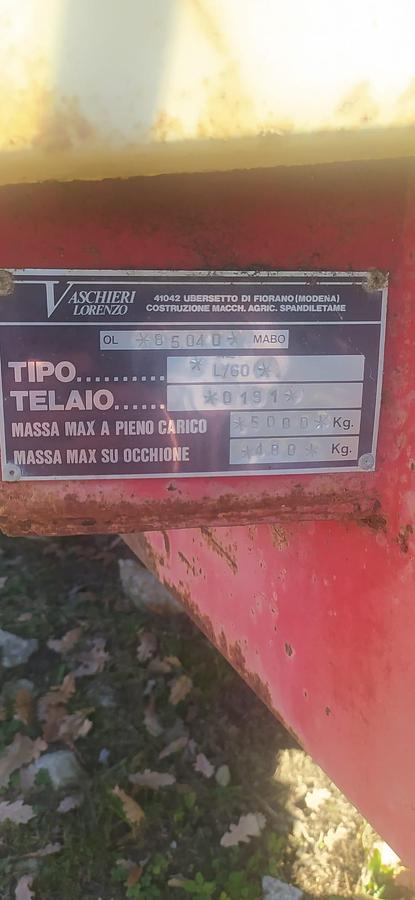 Used Spandiletame Vaschieri L 60 , omologato 50 Q