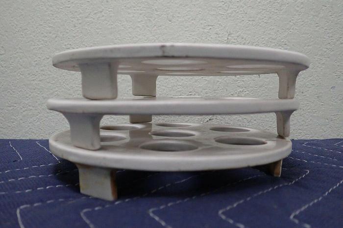 Used Lot of 3 Coors 6" Vacuum Desiccator Ceramic Porcelain Plates with Feet