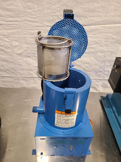 Used Nobles Tabletop Spin Dryer Chip Spinner 110V with basket Dry Metal Parts