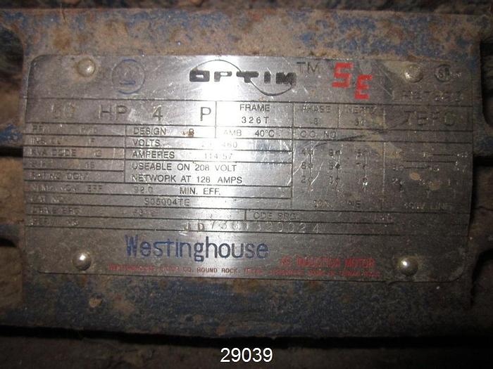 Used Westinghouse AC Motor, 50Hp #29039