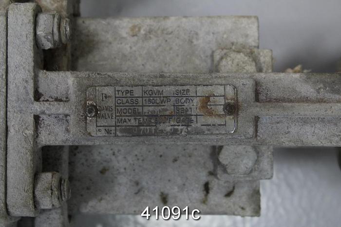 Used Davis Co 60C 3" Hand Operated Knife Gate Valve #41091