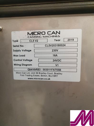 Used 2019 Micro Ccan CL5 V2 Linear Can Filler / Seamer