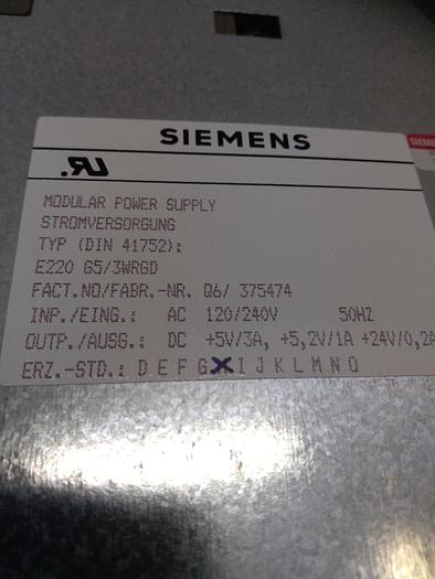 Simatic S5 Modular Power supply E220 G5/3WRGD, Siemens,  neuwertig
