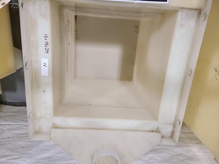 Used Polypro Tank Counter Flow Rinse side and bottom support 18" x 18" x 24" Removable Partition - LARRY PLEASE CHECK DEMENTIONS