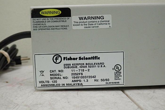 Used Fisher Scientific 11-718-2 Isotemp Heater Incubator Dry Bath