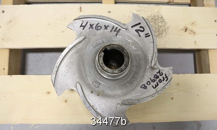 Used Goulds 3175 Impeller, 4x6x14, 5-Vane, 12" Diameter #34477