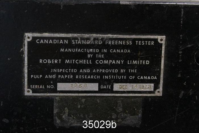 Used Robert Mitchell Canadian Standard Freeness Tester #35029