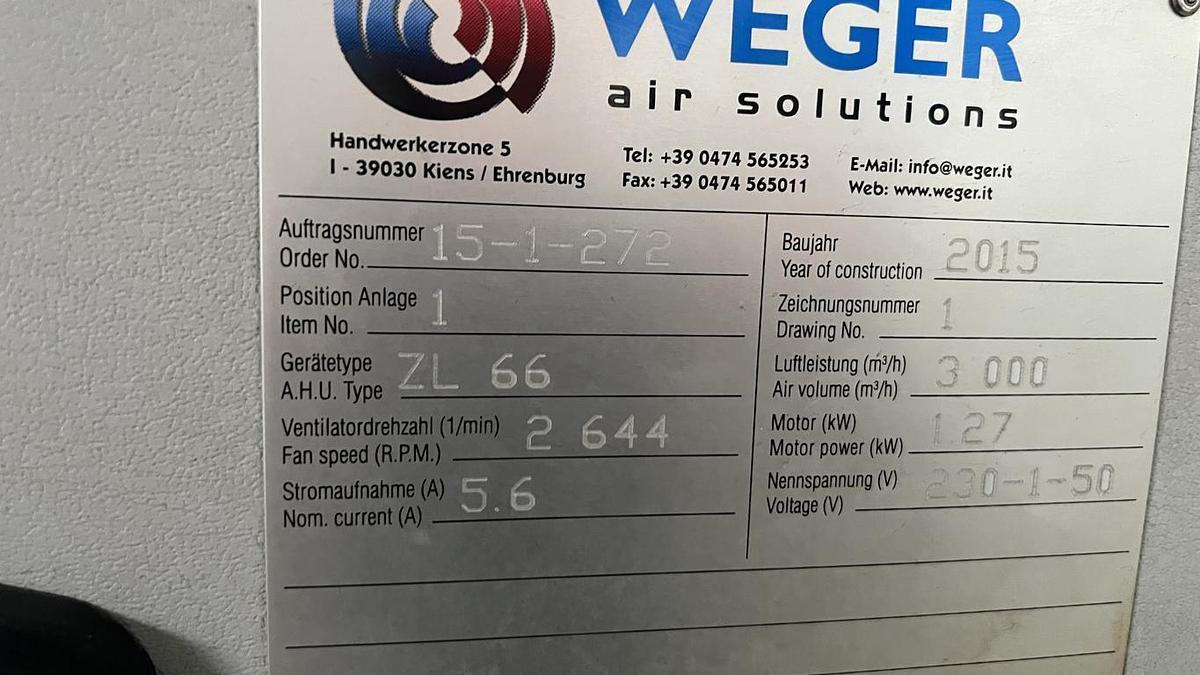 Used Zuluftgerät  WEGER ZL66