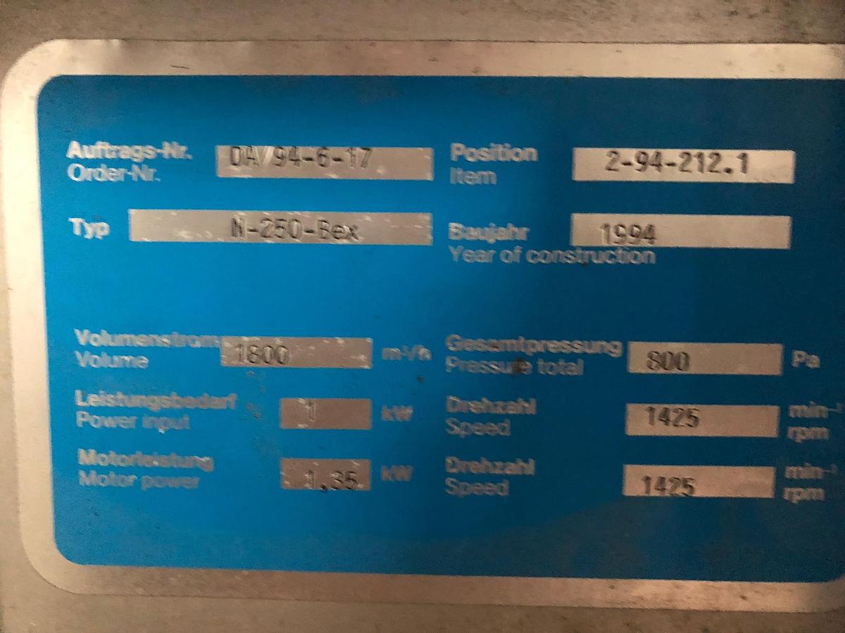 Used Absaugventilator RIPPERT N 250 Bex, Ex