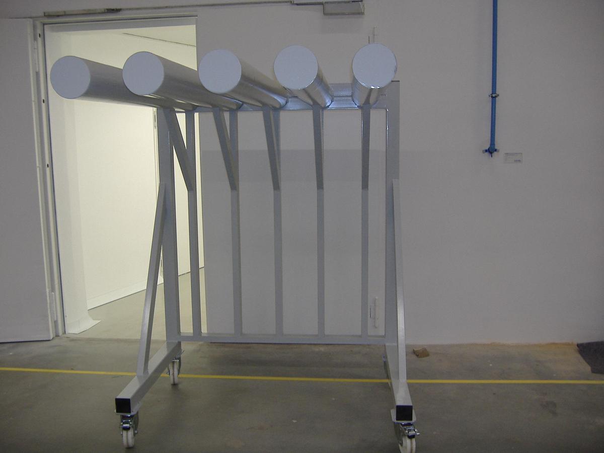 Sanding belt stand with 5 tubes