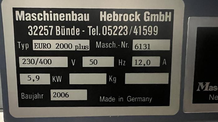 Used Kantenanleimmaschine EURO 2000 PLUS HEBROCK