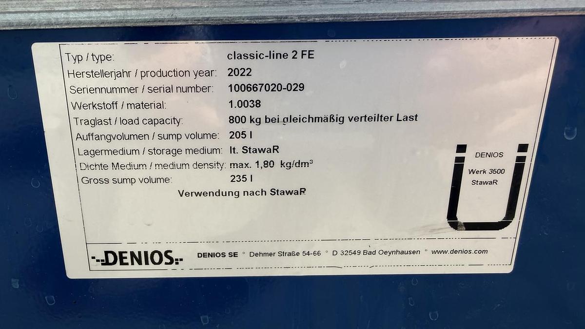 Gebraucht Auffangwanne Denios 205 Liter, mit Gitterrosten