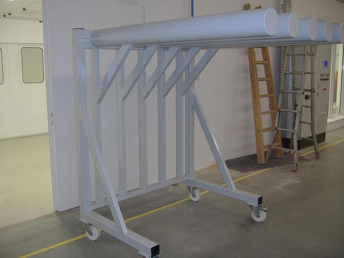 Sanding belt stand with 5 tubes