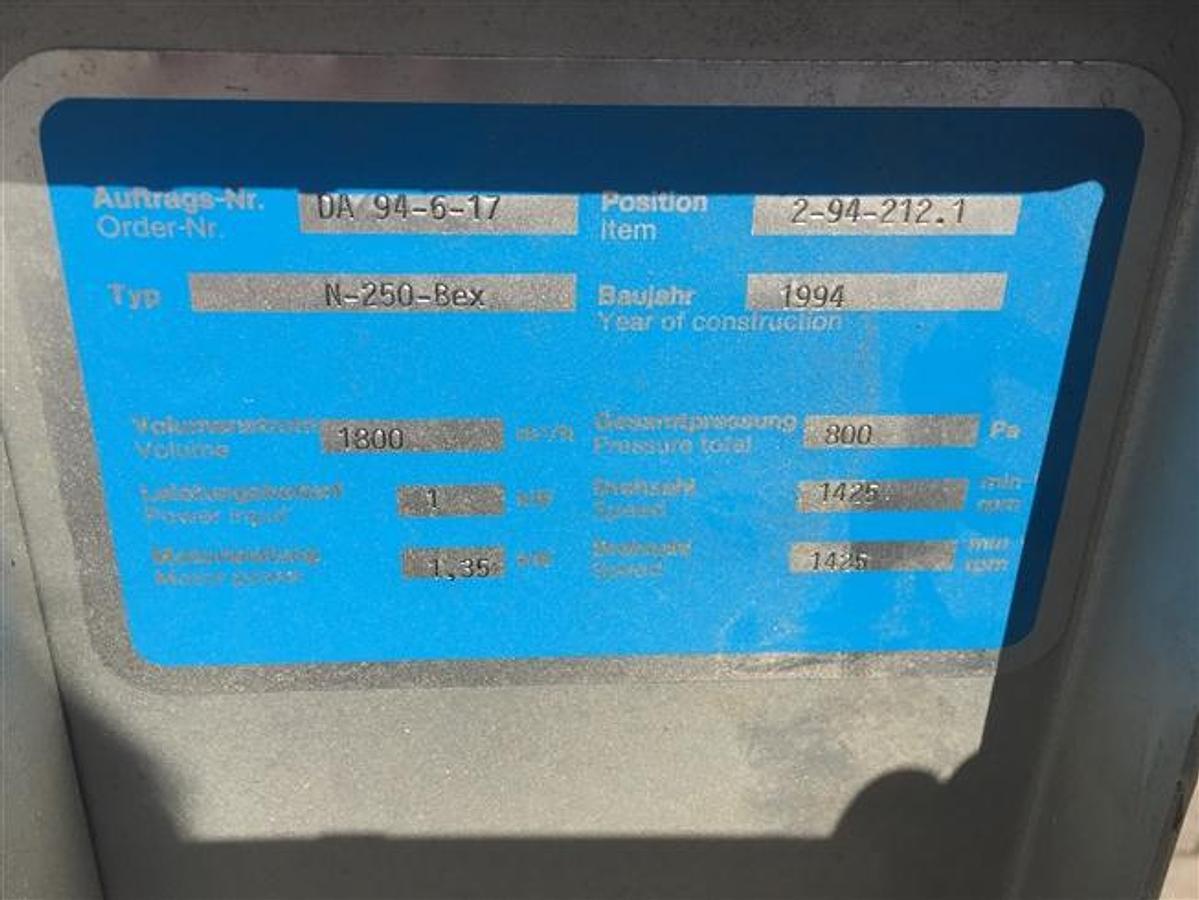 Used Absaugventilator RIPPERT N 250 Bex, Ex