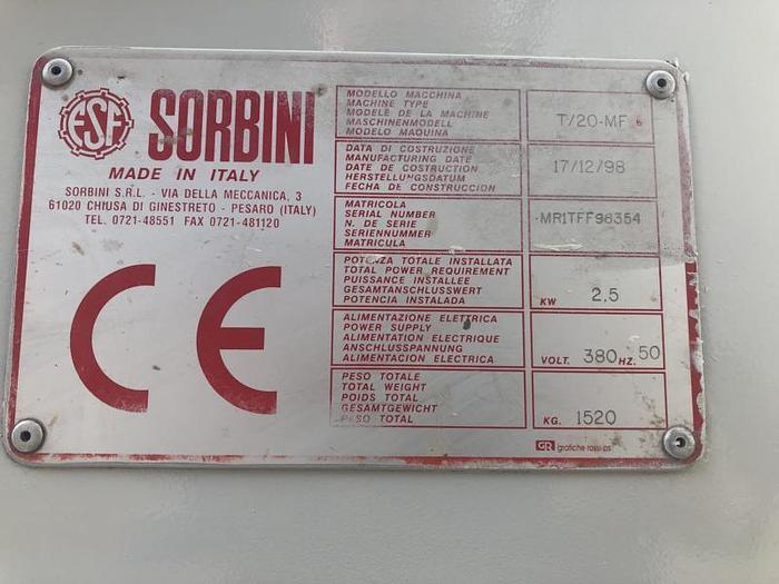 Used Sorbini T/20-MF roll coating machine