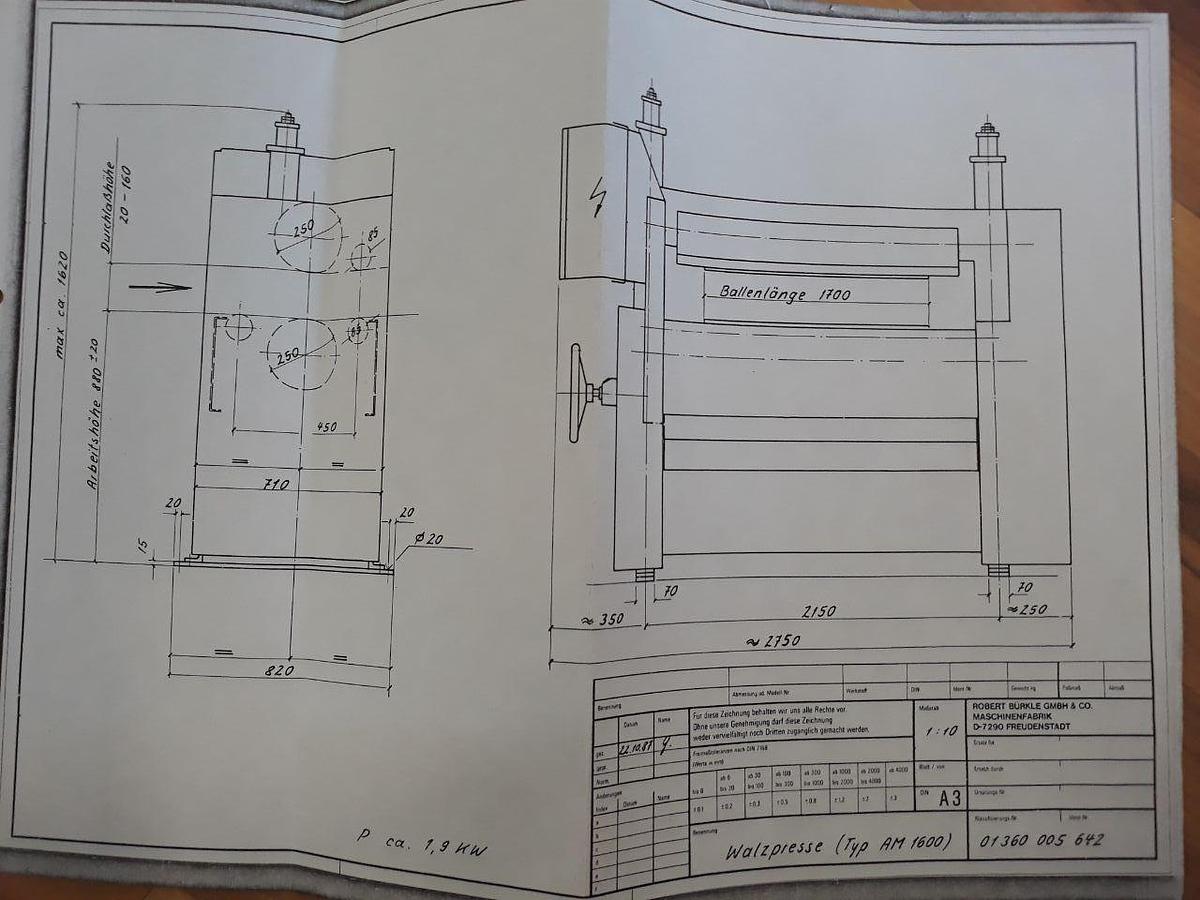 Gebraucht Walzpresse Bürkle AM 1600 (1)
