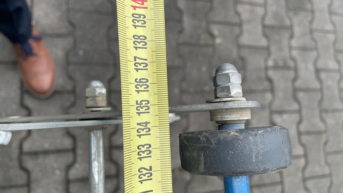 Scherenröllchenbahn Länge 3800 mm, Breite 1350 mm