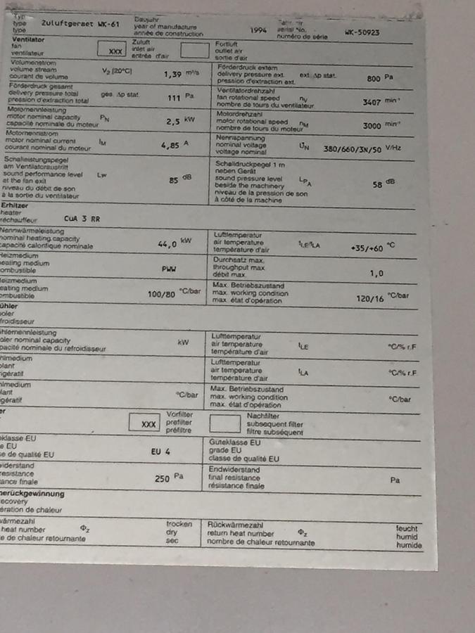 Used Venjakob 3000/8000 nozzle dryer