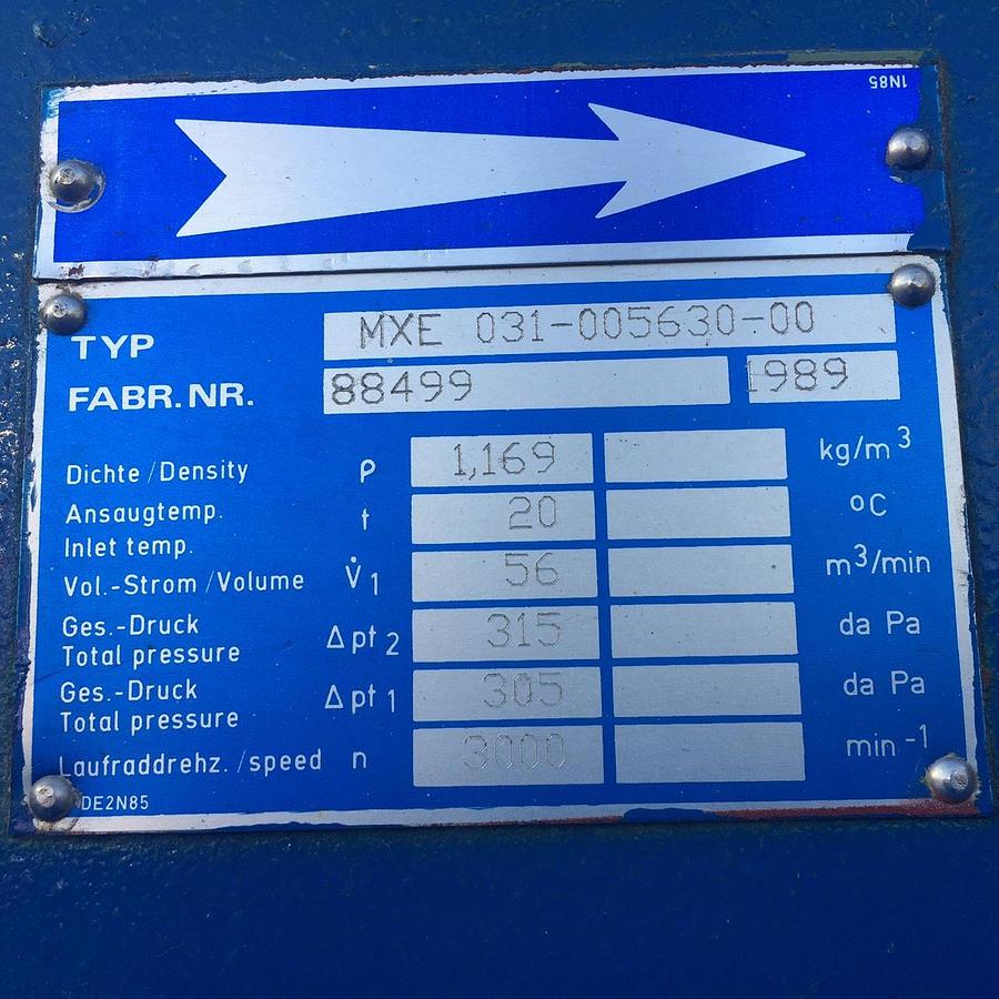 Used Reitz MXE extraction fan, Ø 225 mm, 5.5 kW