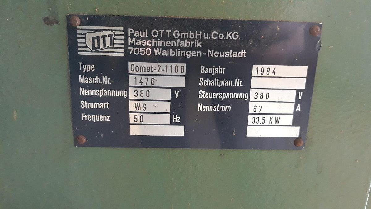Used Breitbandschleifmaschine OTT COMET-2-1100
