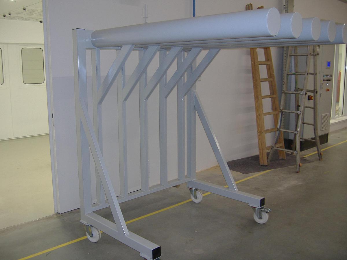 Sanding belt stand with 5 tubes