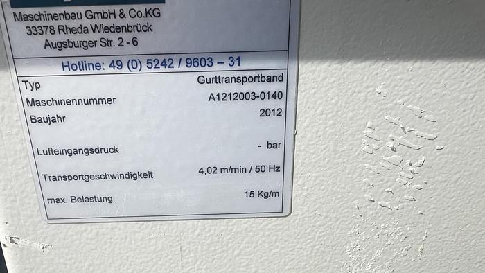 Gebraucht Gurtbandtransport Venjakob 3.000mm
