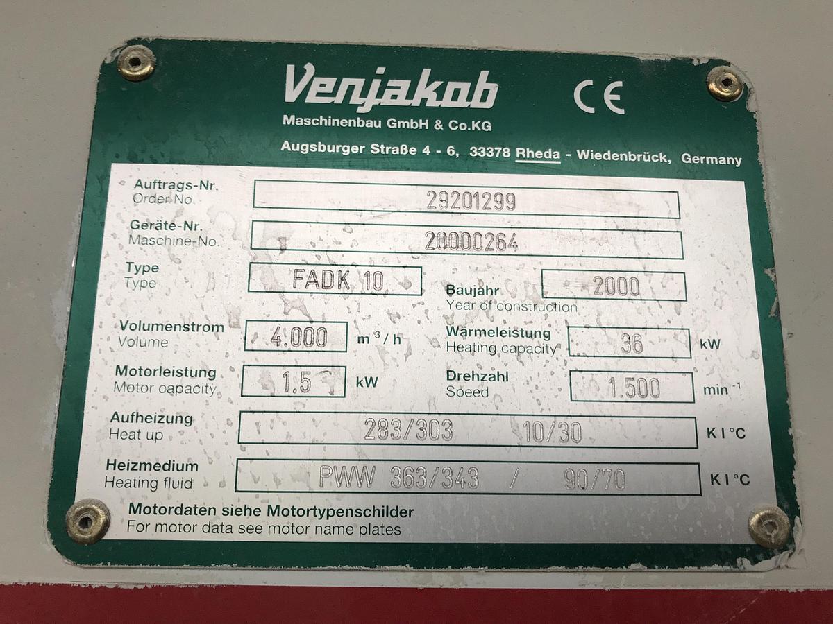 Used Venjakob FADK exhaust air dryer